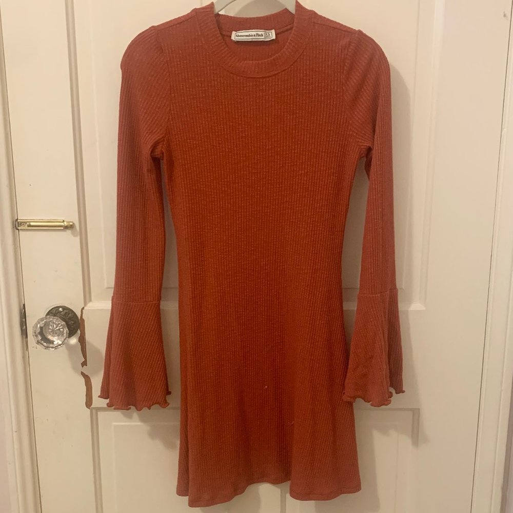 Red/dark orange sweater dress